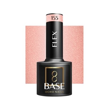 OCHO NAILS ilgalaikė hibridinė gelinio lakavimo bazė FLEX155, 5 g. OCHO NAILS ilgalaikė hibridinė gelinio lakavimo bazė FLEX155, 5 g.