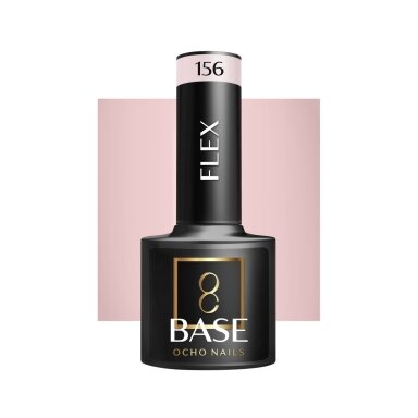 OCHO NAILS ilgalaikė hibridinė gelinio lakavimo bazė Flex 156, 5 g. OCHO NAILS ilgalaikė hibridinė gelinio lakavimo bazė Flex 156, 5 g.