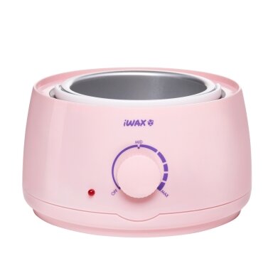 Profesionalus vaško šildytuvas skardinėms ir granulėms IWAX 100 400ML 100W, rožinės spalvos Profesionalus vaško šildytuvas skardinėms ir granulėms IWAX 100 400ML 100W, rožinės spalvos