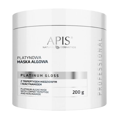 APIS PLATINUM GLOSS alginatinė kaukė su vario tripeptidu ir koloidine platina, skirta intensyviai atjauninančiai procedūrai, 200 g. APIS PLATINUM GLOSS alginatinė kaukė su vario tripeptidu ir koloidine platina, skirta intensyviai atjauninančiai procedūrai, 200 g.