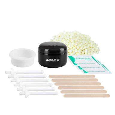 IWAX MINI depiliacijos rinkinys veido sričiai, juodos spalvos IWAX MINI depiliacijos rinkinys veido sričiai, juodos spalvos