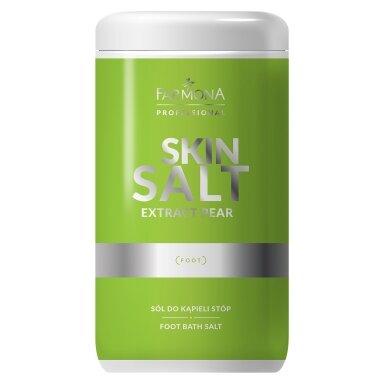 FARMONA aromaterapinė vonelių druska pėdų mirkimui ir minkštinimui pedikiūro metu SKIN SALT PEAR, 1400 g FARMONA aromaterapinė vonelių druska pėdų mirkimui ir minkštinimui pedikiūro metu SKIN SALT PEAR, 1400 g