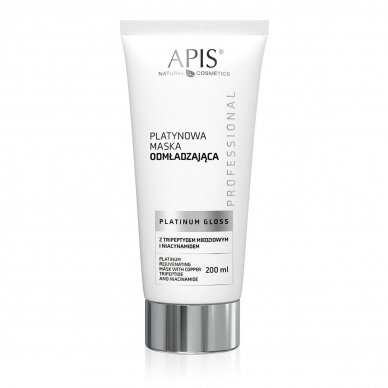 APIS PLATINUM GLOSS jauninanti kaukė su vario tripeptidu ir niacinamidu, 200 ml. APIS PLATINUM GLOSS jauninanti kaukė su vario tripeptidu ir niacinamidu, 200 ml.