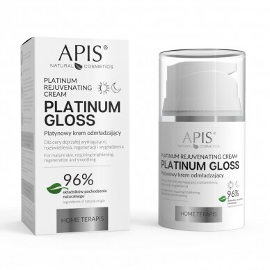 APIS HOME TERAPIS PLATINUM GLOSS jauninantis veido kremas su sviestmedžio aliejumi, 50 ml APIS HOME TERAPIS PLATINUM GLOSS jauninantis veido kremas su sviestmedžio aliejumi, 50 ml