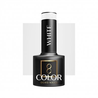 OCHO NAILS ilgalaikis hibridinis nagų lakas manikiūrui WHITE 001, 5 g. OCHO NAILS ilgalaikis hibridinis nagų lakas manikiūrui WHITE 001, 5 g.