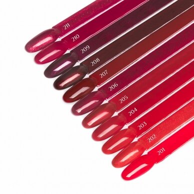 OCHO NAILS ilgalaikis hibridinis nagų lakas manikiūrui RED 203, 5 g. 3 OCHO NAILS ilgalaikis hibridinis nagų lakas manikiūrui RED 203, 5 g. 3