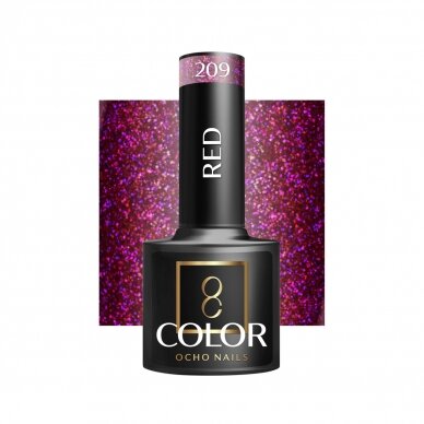 OCHO NAILS ilgalaikis hibridinis nagų lakas manikiūrui RED 209, 5 g. OCHO NAILS ilgalaikis hibridinis nagų lakas manikiūrui RED 209, 5 g.