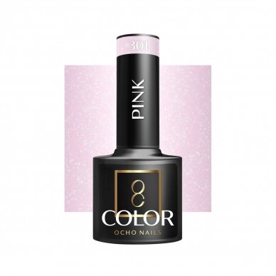 OCHO NAILS ilgalaikis hibridinis nagų lakas manikiūrui PINK 301, 5 g. OCHO NAILS ilgalaikis hibridinis nagų lakas manikiūrui PINK 301, 5 g.