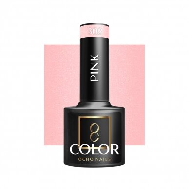 OCHO NAILS ilgalaikis hibridinis nagų lakas manikiūrui PINK 302, 5 g. OCHO NAILS ilgalaikis hibridinis nagų lakas manikiūrui PINK 302, 5 g.