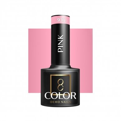 OCHO NAILS ilgalaikis hibridinis nagų lakas manikiūrui PINK 305, 5 g. OCHO NAILS ilgalaikis hibridinis nagų lakas manikiūrui PINK 305, 5 g.