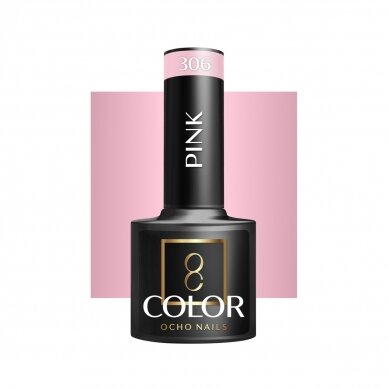 OCHO NAILS ilgalaikis hibridinis nagų lakas manikiūrui PINK 306, 5 g. OCHO NAILS ilgalaikis hibridinis nagų lakas manikiūrui PINK 306, 5 g.