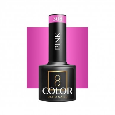 OCHO NAILS ilgalaikis hibridinis nagų lakas manikiūrui PINK 308, 5 g. OCHO NAILS ilgalaikis hibridinis nagų lakas manikiūrui PINK 308, 5 g.