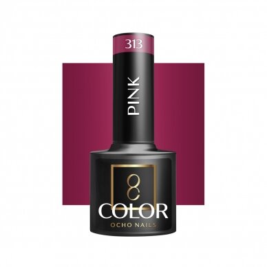 OCHO NAILS ilgalaikis hibridinis nagų lakas manikiūrui PINK 313, 5 g. OCHO NAILS ilgalaikis hibridinis nagų lakas manikiūrui PINK 313, 5 g.