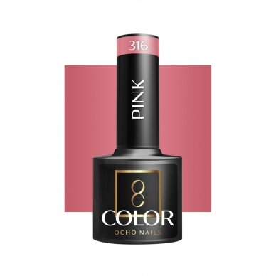 OCHO NAILS ilgalaikis hibridinis nagų lakas manikiūrui PINK 316, 5 g. OCHO NAILS ilgalaikis hibridinis nagų lakas manikiūrui PINK 316, 5 g.