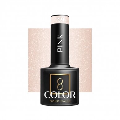 OCHO NAILS ilgalaikis hibridinis nagų lakas manikiūrui PINK 321, 5 g. OCHO NAILS ilgalaikis hibridinis nagų lakas manikiūrui PINK 321, 5 g.