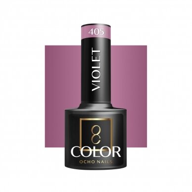 OCHO NAILS ilgalaikis hibridinis nagų lakas manikiūrui VIOLET 405, 5 g. OCHO NAILS ilgalaikis hibridinis nagų lakas manikiūrui VIOLET 405, 5 g.
