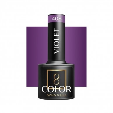OCHO NAILS ilgalaikis hibridinis nagų lakas manikiūrui VIOLET 408, 5 g. OCHO NAILS ilgalaikis hibridinis nagų lakas manikiūrui VIOLET 408, 5 g.