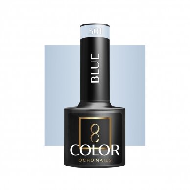 OCHO NAILS ilgalaikis hibridinis nagų lakas manikiūrui BLUE 501, 5 g. OCHO NAILS ilgalaikis hibridinis nagų lakas manikiūrui BLUE 501, 5 g.