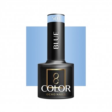 OCHO NAILS ilgalaikis hibridinis nagų lakas manikiūrui BLUE 503, 5 g. OCHO NAILS ilgalaikis hibridinis nagų lakas manikiūrui BLUE 503, 5 g.