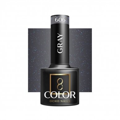 OCHO NAILS ilgalaikis hibridinis nagų lakas manikiūrui GRAY 606, 5 g. OCHO NAILS ilgalaikis hibridinis nagų lakas manikiūrui GRAY 606, 5 g.