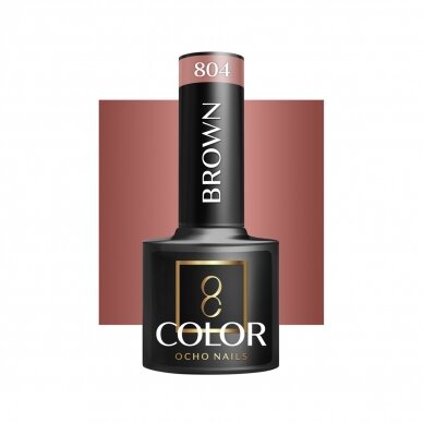 OCHO NAILS ilgalaikis hibridinis nagų lakas manikiūrui BROWN 804, 5 g. OCHO NAILS ilgalaikis hibridinis nagų lakas manikiūrui BROWN 804, 5 g.