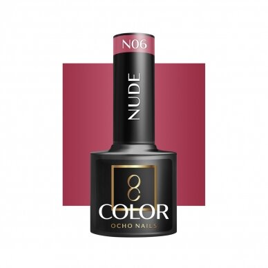 OCHO NAILS ilgalaikis hibridinis nagų lakas manikiūrui NUDE N06, 5 g. OCHO NAILS ilgalaikis hibridinis nagų lakas manikiūrui NUDE N06, 5 g.
