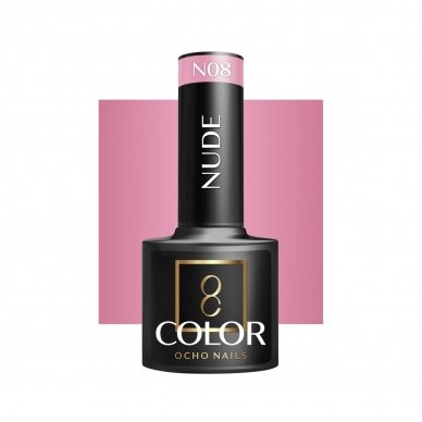 OCHO NAILS ilgalaikis hibridinis nagų lakas manikiūrui NUDE N08, 5 g. OCHO NAILS ilgalaikis hibridinis nagų lakas manikiūrui NUDE N08, 5 g.