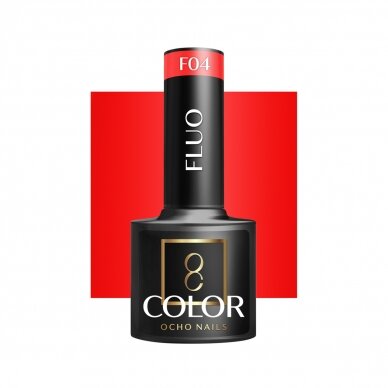 OCHO NAILS ilgalaikis hibridinis nagų lakas manikiūrui FLUO F04, 5 g. OCHO NAILS ilgalaikis hibridinis nagų lakas manikiūrui FLUO F04, 5 g.