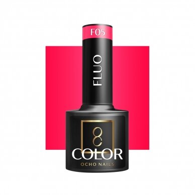 OCHO NAILS ilgalaikis hibridinis nagų lakas manikiūrui FLUO FO5, 5 g.