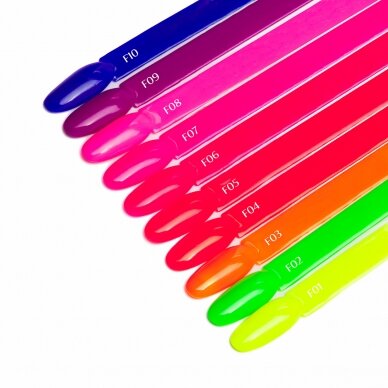 OCHO NAILS ilgalaikis hibridinis nagų lakas manikiūrui FLUO FO5, 5 g. 3