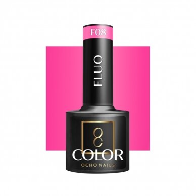 OCHO NAILS ilgalaikis hibridinis nagų lakas manikiūrui FLUO F08, 5 g. OCHO NAILS ilgalaikis hibridinis nagų lakas manikiūrui FLUO F08, 5 g.