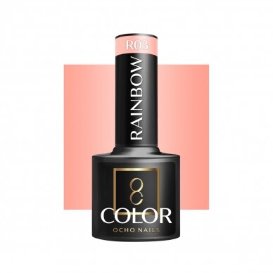 OCHO NAILS ilgalaikis hibridinis nagų lakas manikiūrui RAINBOW R03, 5 g. OCHO NAILS ilgalaikis hibridinis nagų lakas manikiūrui RAINBOW R03, 5 g.