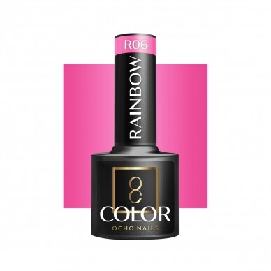 OCHO NAILS ilgalaikis hibridinis nagų lakas manikiūrui RAINBOW R06, 5 g.