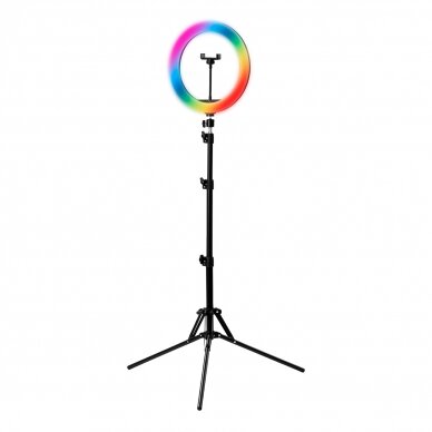 GLOW profesionali makiažo lempa LED RING RGB 13" bsc su stovu 10W 1 GLOW profesionali makiažo lempa LED RING RGB 13" bsc su stovu 10W 1