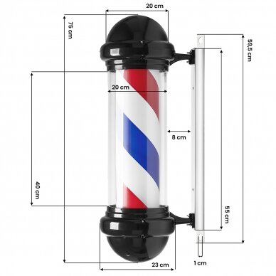 GABBIANO besisukantis šviestuvas-lempa BARBER salonams BB-02 3 GABBIANO besisukantis šviestuvas-lempa BARBER salonams BB-02 3