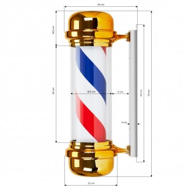 GABBIANO besisukantis šviestuvas-lempa BARBER salonams BB-02, auksinės spalvos 3 GABBIANO besisukantis šviestuvas-lempa BARBER salonams BB-02, auksinės spalvos 3