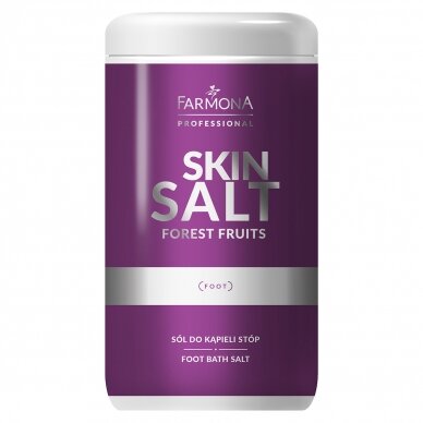 FARMONA aromaterapinė vonelių druska pėdų mirkimui ir minkštinimui pedikiūro metu SKIN SALT FOREST FRUITS, 1250 g. FARMONA aromaterapinė vonelių druska pėdų mirkimui ir minkštinimui pedikiūro metu SKIN SALT FOREST FRUITS, 1250 g.