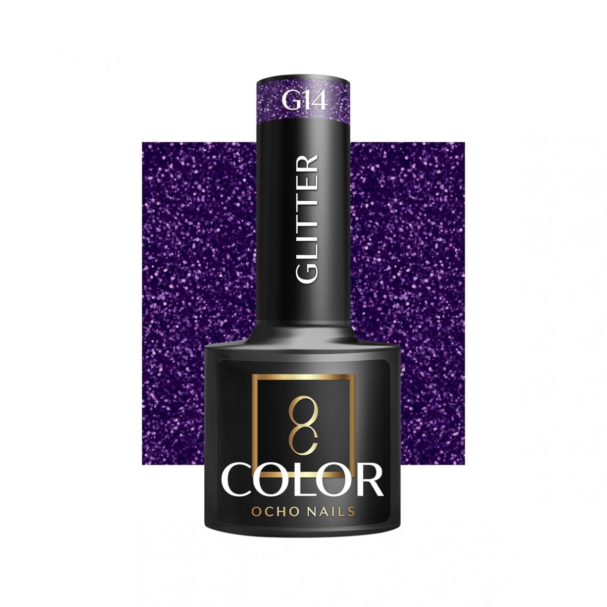 OCHO NAILS ilgalaikis hibridinis nagų lakas manikiūrui GLITTER G14, 5  g.