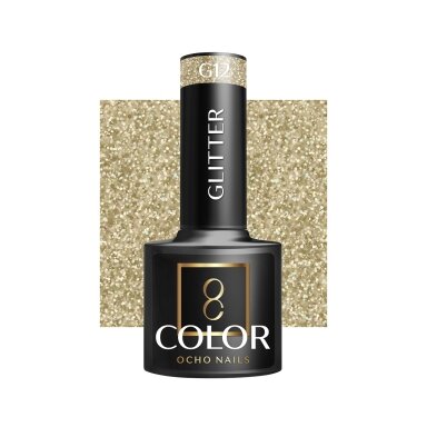 OCHO NAILS ilgalaikis hibridinis nagų lakas manikiūrui GLITTER G12, 5  g.