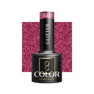 OCHO NAILS ilgalaikis hibridinis nagų lakas manikiūrui GLITTER G13, 5 g. OCHO NAILS ilgalaikis hibridinis nagų lakas manikiūrui GLITTER G13, 5 g.