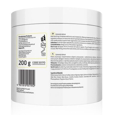 APIS CERAMIDE REPAIR raminanti dumblių kaukė su keramidais ir beta gliukanu, 200 g APIS CERAMIDE REPAIR raminanti dumblių kaukė su keramidais ir beta gliukanu, 200 g