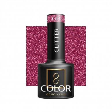 OCHO NAILS ilgalaikis hibridinis nagų lakas manikiūrui GLITTER G13, 5 g. OCHO NAILS ilgalaikis hibridinis nagų lakas manikiūrui GLITTER G13, 5 g.