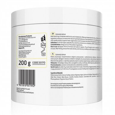 APIS CERAMIDE REPAIR raminanti dumblių kaukė su keramidais ir beta gliukanu, 200 g 1 APIS CERAMIDE REPAIR raminanti dumblių kaukė su keramidais ir beta gliukanu, 200 g 1