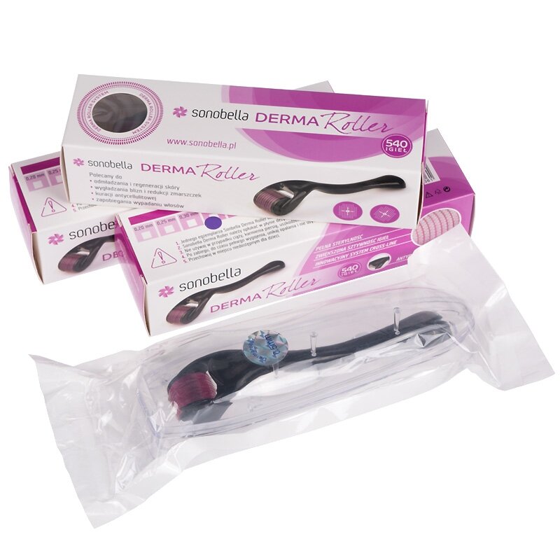 DERMA ROLLER mezoterapijai (0,75 mm) 540 plieno adatos SONOBELLA DERMA ROLLER mezoterapijai (0,75 mm) 540 plieno adatos SONOBELLA