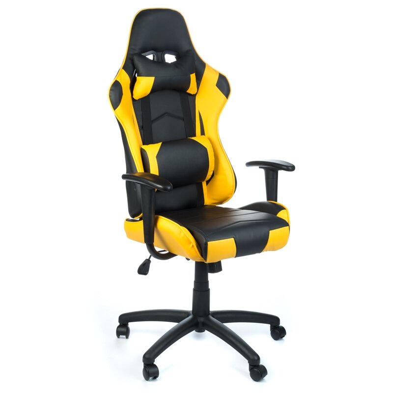 Biuro ir kompiuterinių žaidimų kėdė RACER CorpoComfort BX-3700, juodai - geltonos spalvos Biuro ir kompiuterinių žaidimų kėdė RACER CorpoComfort BX-3700, juodai - geltonos spalvos