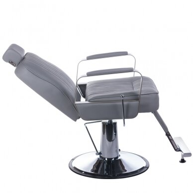 Profesionali barberio kėdė kirpykloms ir grožio salonams HOMER BH-31237, šviesiai pilkos spalvos 3 Profesionali barberio kėdė kirpykloms ir grožio salonams HOMER BH-31237, šviesiai pilkos spalvos 3