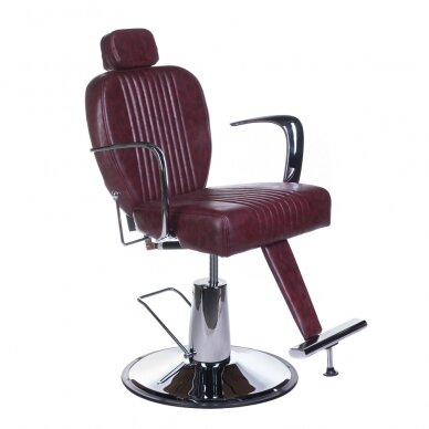 Profesionali barberio kėdė kirpykloms ir grožio salonams OLAF BH-3273, vyšninės spalvos Profesionali barberio kėdė kirpykloms ir grožio salonams OLAF BH-3273, vyšninės spalvos