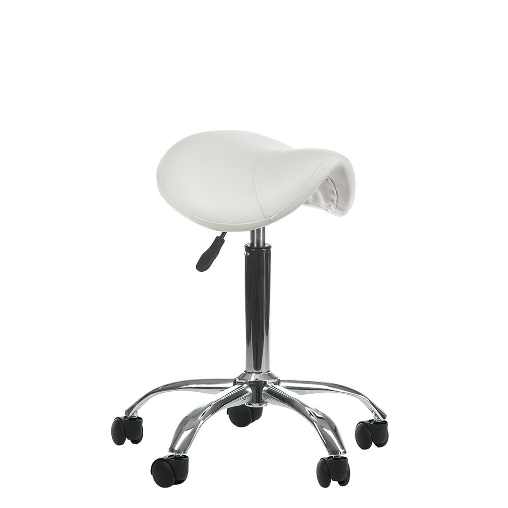 Profesionali meistro kėdė-balnas kosmetologams BD-9909, baltos spalvos