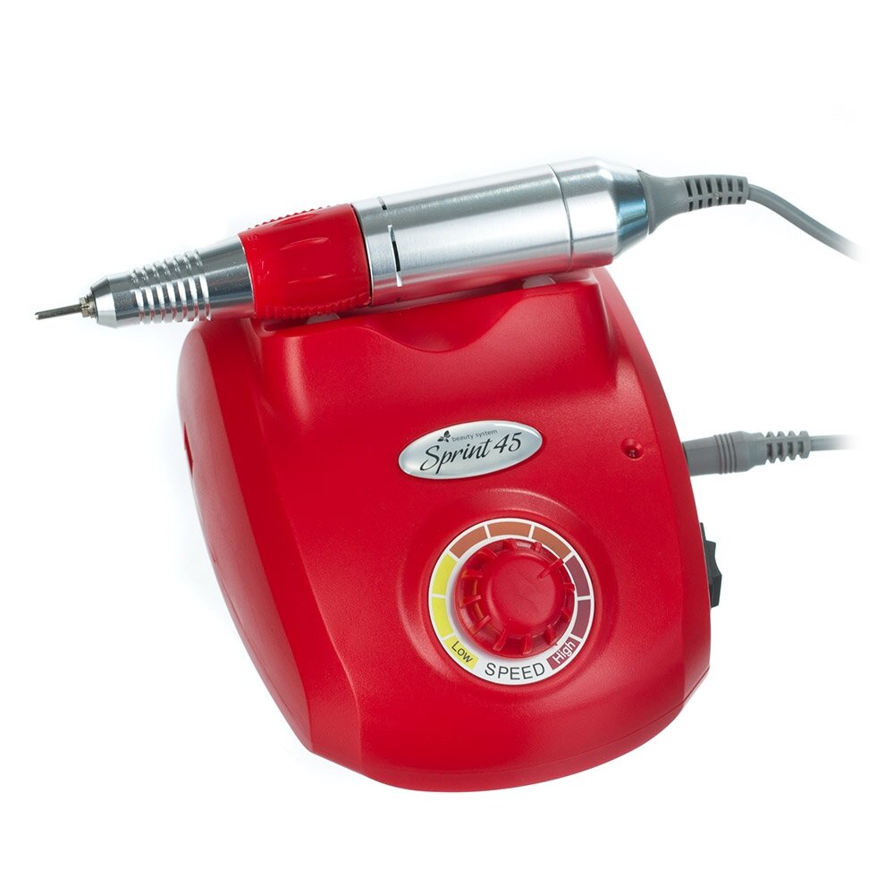 Elektrinė nagų freza manikiūro darbams SPRINT45 (10w), raudonos spalvos Elektrinė nagų freza manikiūro darbams SPRINT45 (10w), raudonos spalvos