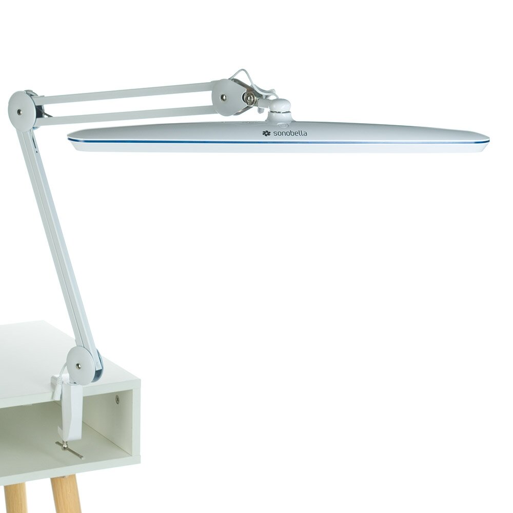 Profesionali stalinė lempa manikiūro darbams BSL-53 LED 20W CLIP, baltos spalvos Profesionali stalinė lempa manikiūro darbams BSL-53 LED 20W CLIP, baltos spalvos